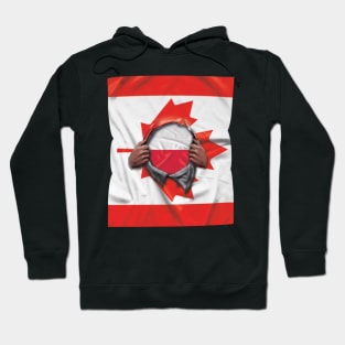 Poland Flag Canadian Flag Ripped - Gift for Polish From Poland Hoodie